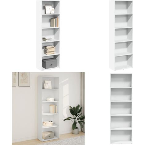 Libreria Bianca 60x30x189 cm in Legno Multistrato - Libreria bianca - Libreria multistrato