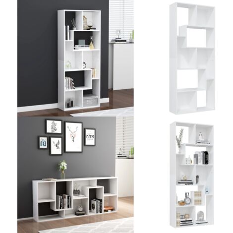 Libreria Bianca 67x24x161 cm in Legno Multistrato - Libreria bianca - Armadio per libri