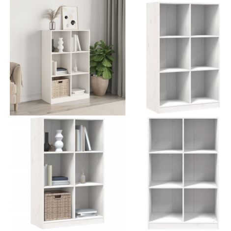 Libreria Bianca 70x33x110 cm in Legno Massello di Pino - Libreria bianca - Libreria in pino