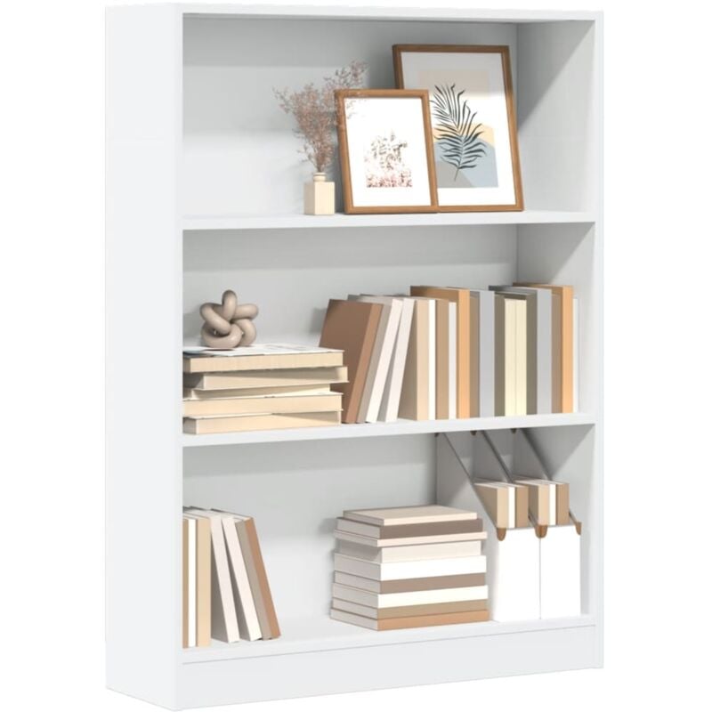 Libreria Bianca 80x24x109 cm in Legno Multistrato