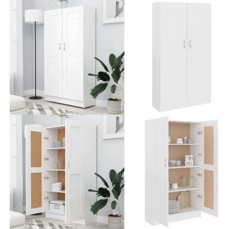 Libreria Bianca 82,5x30,5x150 cm in Legno Multistrato - Libreria bianca - Scaffale per libri
