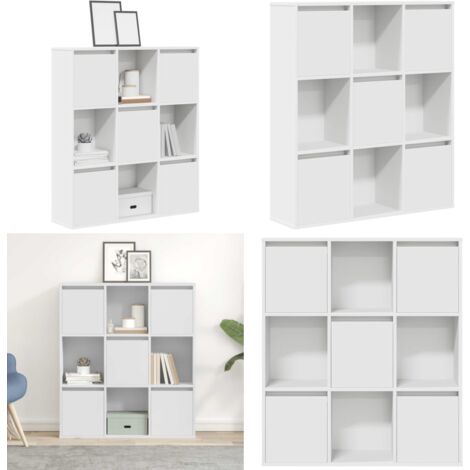 Libreria Bianca 89x24x101,5 cm in Legno Multistrato - Libreria per libri - Armadio per libri