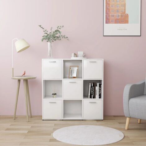 FOREHILL Libreria scaffale con Ante,Credenza Espositore Soggiorno in Legno, Libreria Bianca con 2 Ante e 3 Scomparti Aperti,Mobile Multiuso Salvaspazio  per ufficio cucina soggiorno 70×29,5×167cm : : Casa e cucina