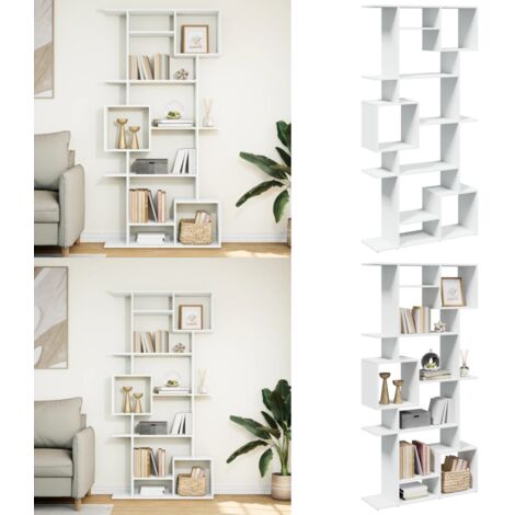 Libreria Bianca 92x29x188 cm in Legno Multistrato - Libreria bianca - Libreria multistrato