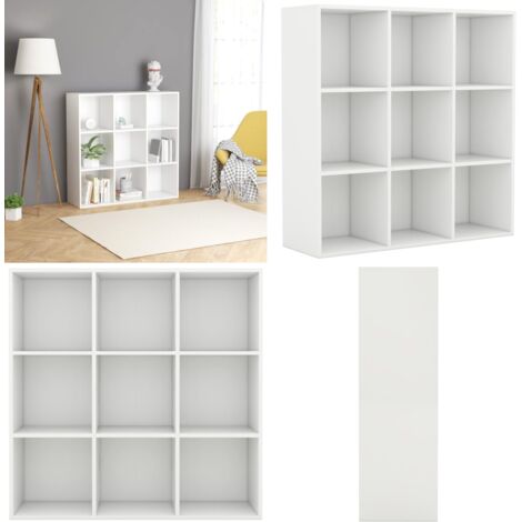 Libreria Bianca 98x29x97,5 cm in Legno Multistrato - Libreria bianca - Libreria con scomparti