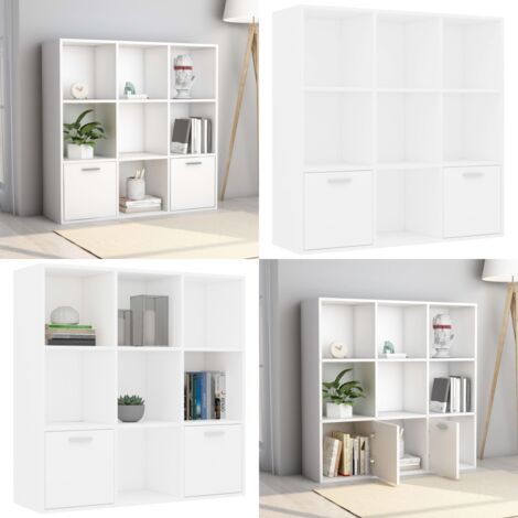 Libreria Bianca 98x30x98 cm in Legno Multistrato - Libreria bianca - Libreria con ante