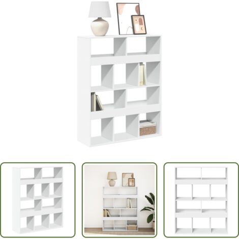 Libreria bianca -  Libreria Bianca 100x33x125,5 cm in Truciolato
