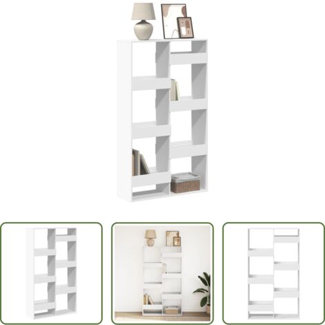 Libreria bianca -  Libreria Bianca 100x33x175 cm in Legno Multistrato