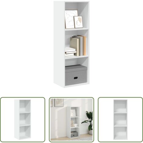 Libreria bianca -  Libreria Bianca 40x30x114 cm in Legno Multistrato
