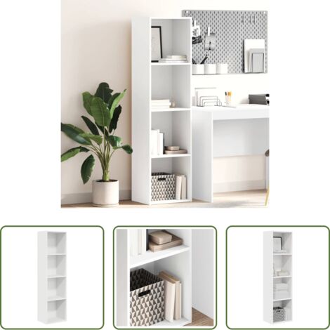 Libreria bianca -  Libreria Bianca 40x30x152 cm in Legno Multistrato
