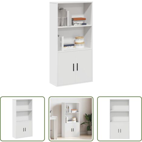 Libreria bianca -  Libreria Bianca 60x24x120 cm in Legno Multistrato