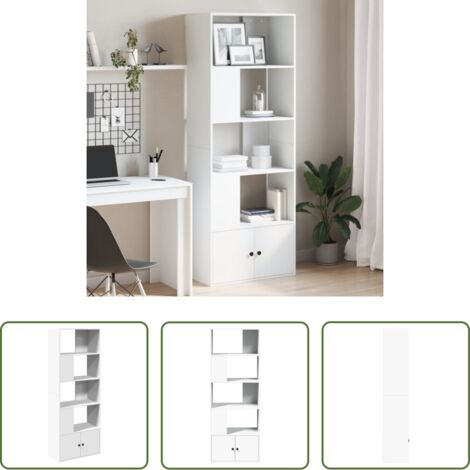 Libreria bianca - Libreria Bianca 70x36x189 cm in Legno Multistrato