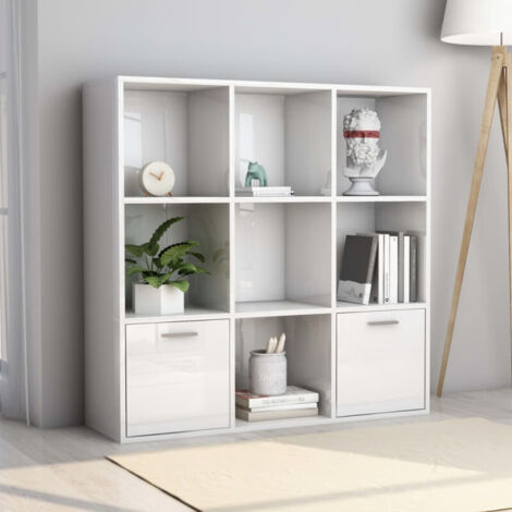 Libreria Bianco Lucido 98x30x98 cm in Legno Multistrato vidaXL