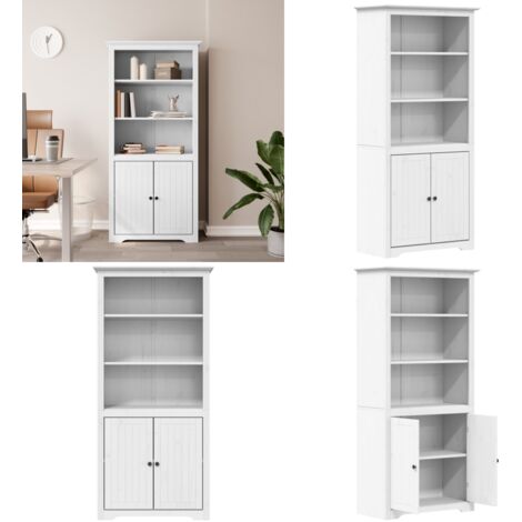 Librería BODO madera maciza de pino blanco 82x40x173 cm - Estantería de pino - Muebles de madera