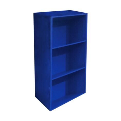 Libreria colorata componibile 3 ripiani in legno blu per ufficio o cameretta