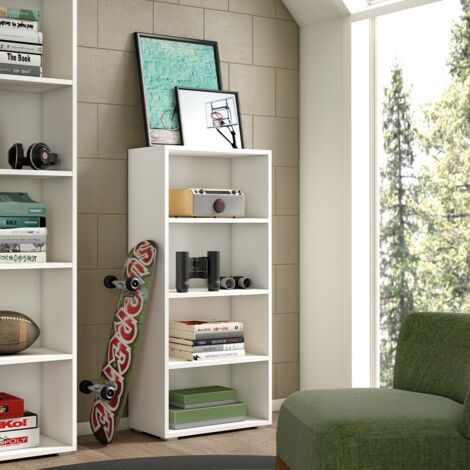 Librería compacta con tres estantes ajustables blanco