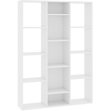 Librería con 13 compartimentos 100 x 24 x 140 cm madera contrachapada blanca DEC031212