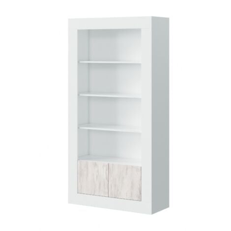 Libreria con 2 ante e 5 ripiani bianco opaco 181 cm - Rivoli