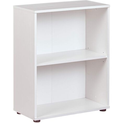 libreria con 2 ripiani laminato bianco, 60x75x30 cm
