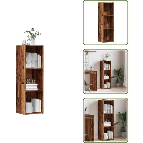 Libreria con 3 ripiani - vidaXL Libreria in Legno Antico 36x30x114 cm in Legno Multistrato - Libreria decorativa