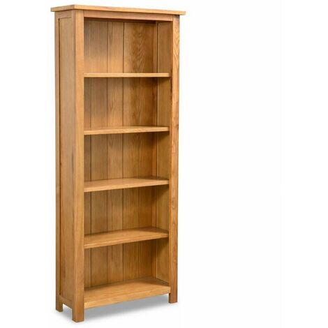 Librería con 5 baldas 60x22,5x140 cm Madera maciza de roble