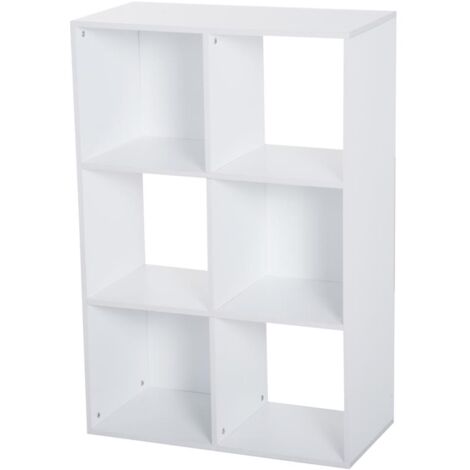 LIBRERIA CON 6 SCOMPARTI CUBO 91.5 X 29.5 X 61.5 CM BIANCA