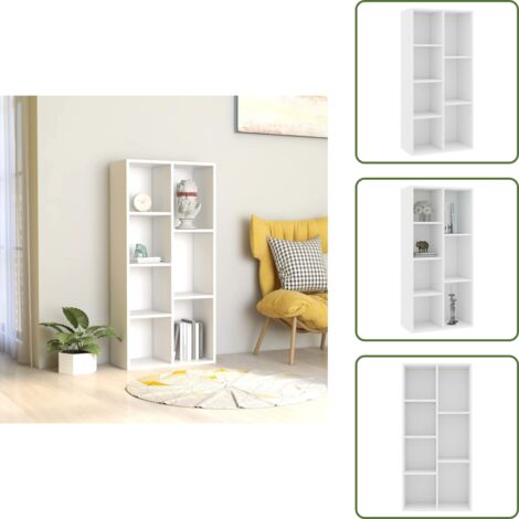 Libreria con 7 ripiani - vidaXL Libreria Bianca 50x25x106 cm in Legno Multistrato - Libreria in legno multistrato