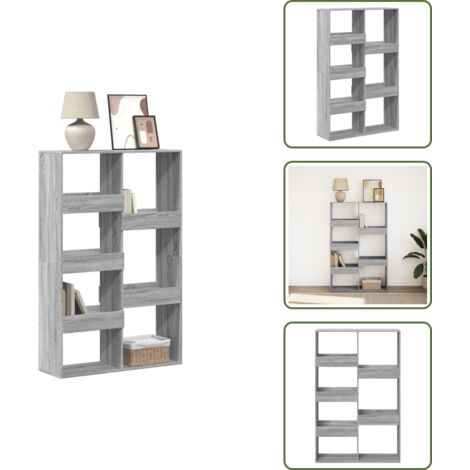 Libreria con 7 ripiani - vidaXL Libreria Grigio Sonoma 100x33x155,5 cm in Legno Multistrato - Libreria decorativa