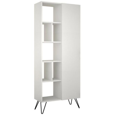 Libreria con anta Jedda colore bianco 80,6x191