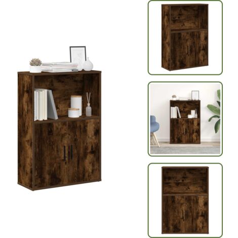 Libreria con ante - vidaXL Libreria Rovere Fumo 60x24x85 cm in Truciolato - Libreria con ripiano