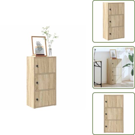 Libreria con ante - vidaXL Libreria Rovere Sonoma 40x24x77 cm in Legno Multistrato - Armadio con ripiani