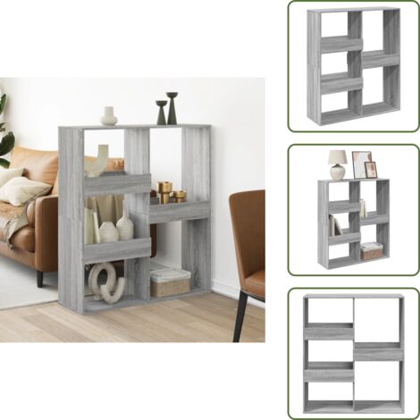 Libreria con mensole - vidaXL Divisorio Grigio Sonoma 100x33x115 cm in Truciolato - Libreria decorativa