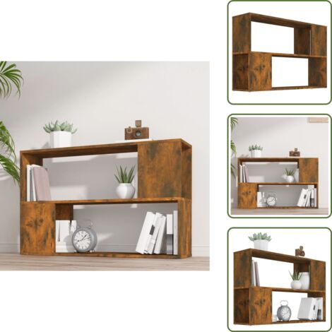 Libreria con mensole - vidaXL Libreria Rovere Fumo 100x24x63 cm in Legno Multistrato - Libreria in legno