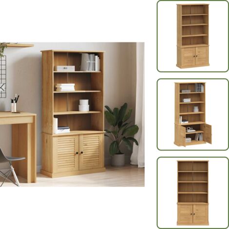 Libreria con mensole - vidaXL Libreria VIGO 85x35x170 cm in Legno Massello di Pino - Libreria con design di ventilazione
