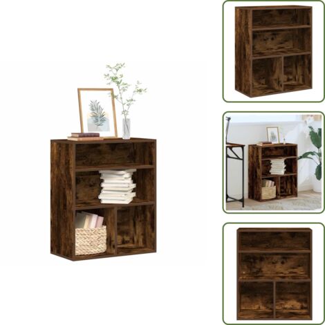 Libreria con piano - vidaXL Libreria Rovere Fumo 60x30x71,5 cm in Legno Multistrato - Libreria per collezioni