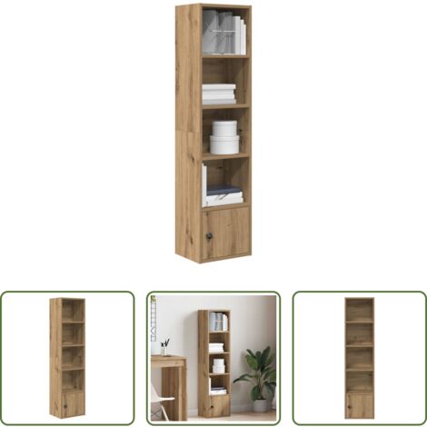 Libreria con ripiani -  Libreria Rovere Artigianale 31x24x127 cm in Legno Multistrato