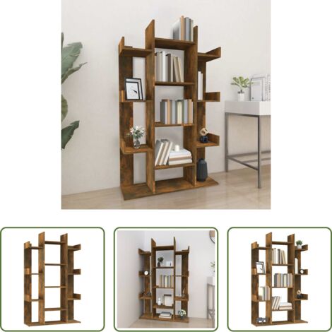 Libreria con ripiani -  Libreria Rovere Fumo 86x25,5x140 cm in Legno Multistrato