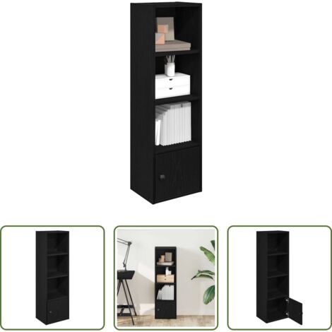 Libreria con ripiani -  Libreria Rovere Nero 31x24x102 cm in Legno Multistrato
