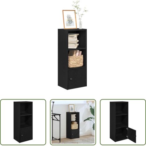 Libreria con ripiani -  Libreria Rovere Nero 31x24x77 cm in Legno Multistrato