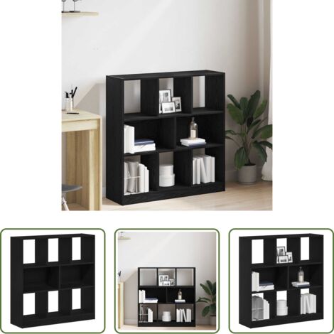 Libreria con ripiani -  Libreria Rovere Nero 97,5x29,5x100 cm in Legno Multistrato