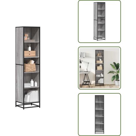 Libreria con ripiani - vidaXL Libreria Grigio Sonoma 40x35x170,5 cm in Legno Multistrato - Libreria per interni