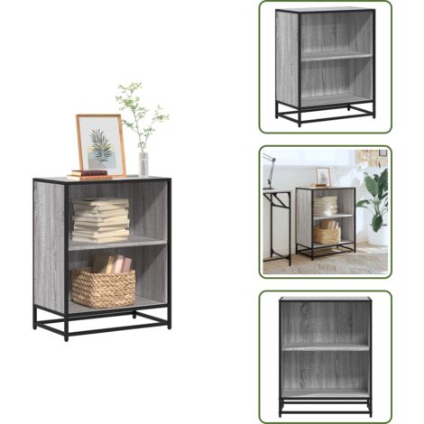 Libreria con ripiani - vidaXL Libreria Grigio Sonoma 60x35x76 cm in Legno Multistrato - Libreria per interni