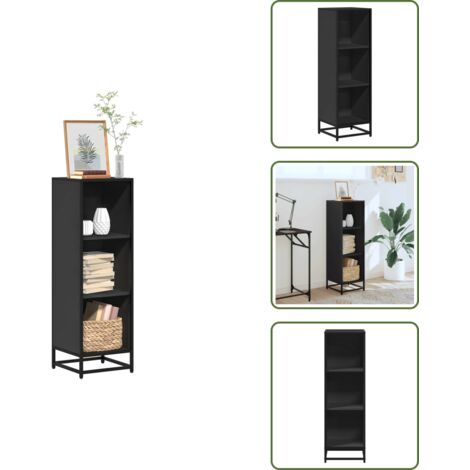Libreria con ripiani - vidaXL Libreria Nera 33,5x33x107,5 cm in Legno Multistrato - Libreria per interni