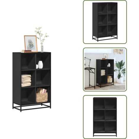 Libreria con ripiani - vidaXL Libreria Nera 65,5x33x107,5 cm in Legno Multistrato - Libreria per interni