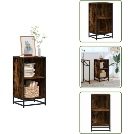 Libreria con ripiani - vidaXL Libreria Rovere Fumo 40x35x76 cm in Legno Multistrato - Libreria decorativa