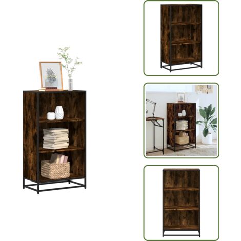 Libreria con ripiani - vidaXL Libreria Rovere Fumo 60x35x107,5 cm in Legno Multistrato - Libreria decorativa