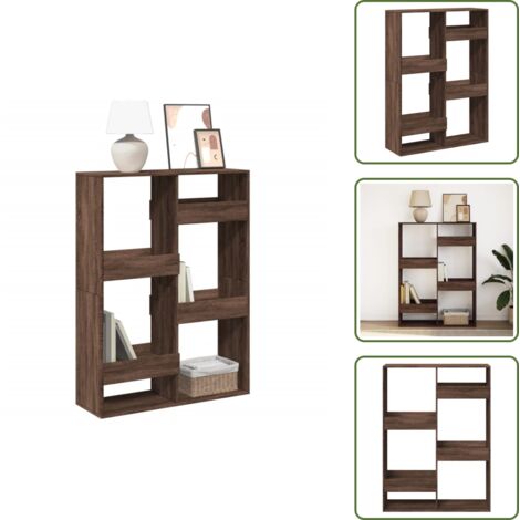 Libreria con ripiani - vidaXL Libreria Rovere Marrone 100x33x135 cm in Legno Multistrato - Libreria decorativa