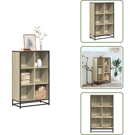 Libreria con ripiani - vidaXL Libreria Rovere Sonoma 65,5x33x107,5 cm in Legno Multistrato - Libreria decorativa