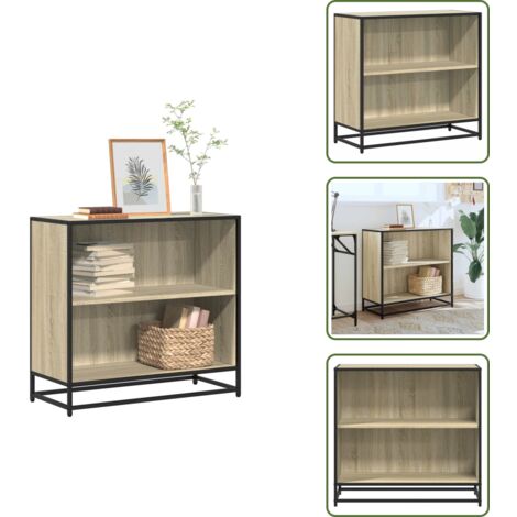 Libreria con ripiani - vidaXL Libreria Rovere Sonoma 80,5x35x76 cm in Legno Multistrato - Libreria decorativa