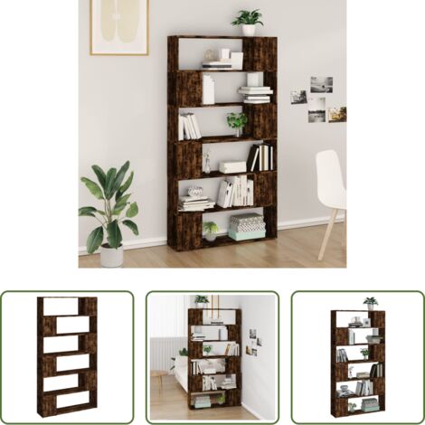 Libreria con scomparti -  Libreria/Divisorio Rovere Fumo 100x24x188 cm